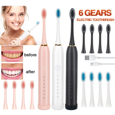 Toothbrush Electric Rechargeable Pro Rotating Brush Oral-B Heads Timer Modes Usb