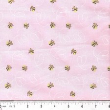 Pink Winnie the Pooh Follow Honey Bee Trail 100 cotton fabric PICK SIZE
