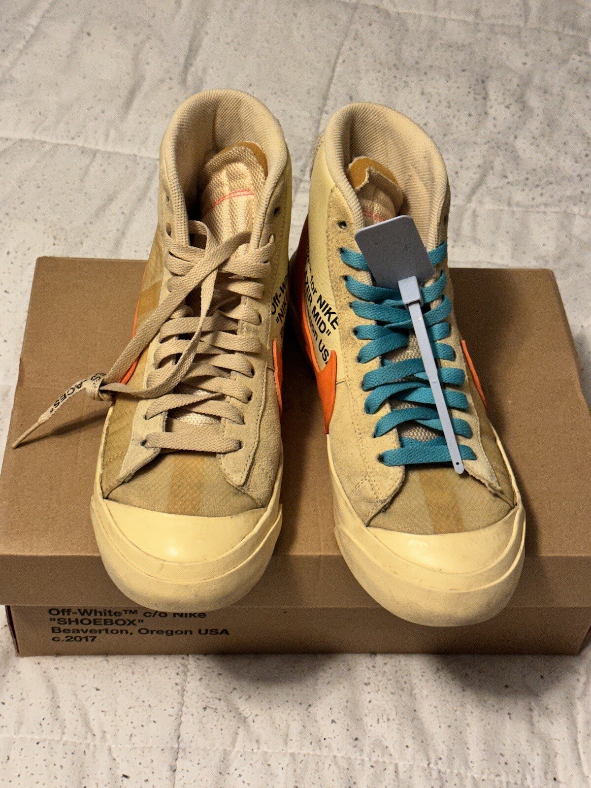 OFF WHITE X NIKE Taglia 8 Blazer Nike Mid x OFF WHITE All Hallows Eve 2018 indossato tutto Og