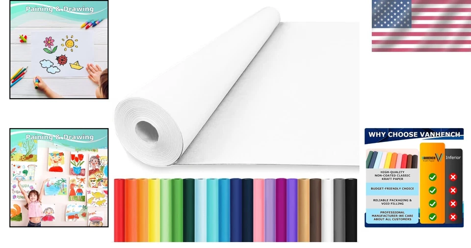 Premium 36" x 2400" White Paper Roll - Perfect for Gift Wrapping & Art Supplies - Image 2 of 4
