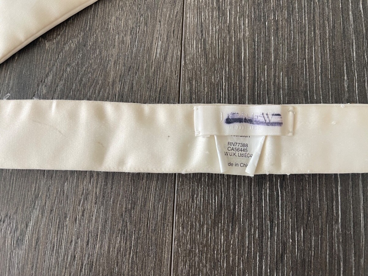 J.CREW COLLECTION SILK EMBELLISHED WEDDING SASH BELT WHITE 