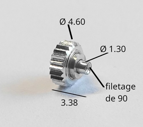 Couronne De Remontoir étanche Chromée Pour Montre - Style Antique - Neuf