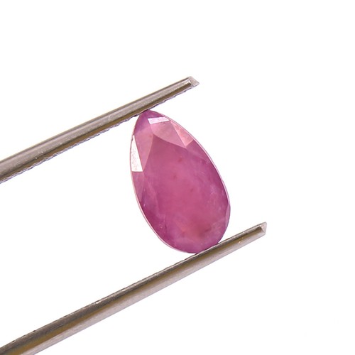 2.21 CT 100% Natural CERTIFIED Mozambique Ruby Loose Pear Gemstone Cut Unheated - Picture 2 of 5