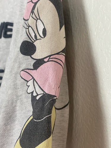 Zara Kids Minnie Loves Hearts Mickey Love Sweater Gray Size 5 Long Sleeve - Picture 5 of 6