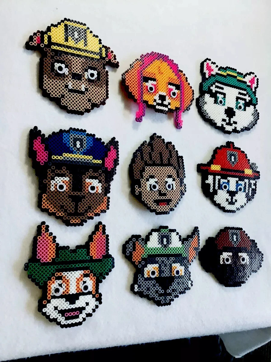 Paw Patrol Refrigerator Magnets 9 Large Perler Bead Magnets