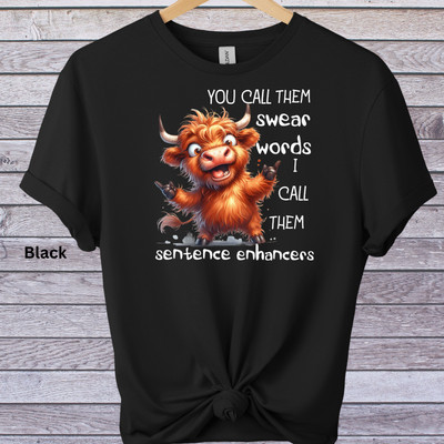 Funny Highland Cow T shirt Graphic Print T shirt Unisex Novelty Tee Soft style