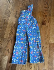 Healthtex Stanton s Corduroy Overalls 4T Cats Dogs Birds Missing Strap Vintage