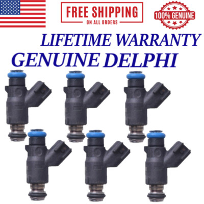 OEM DELPHI Pack of 6 Fuel Injectors For 2006-2010 Chevrolet Malibu 3.5L V6
