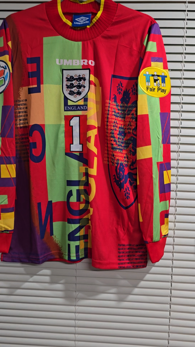 Goalkeeper England 1996 - Retro - SEAMAN # 1 - Red- SMALL (USA-XS