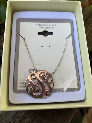 India Sterling Silver .925 Monogram INITIAL S Triple Snake 18  Link Chain  tw4j