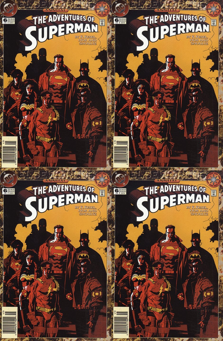 The Adventures Superman #6 Annual Newsstand Covers (1987-2006) DC - 4 Comics