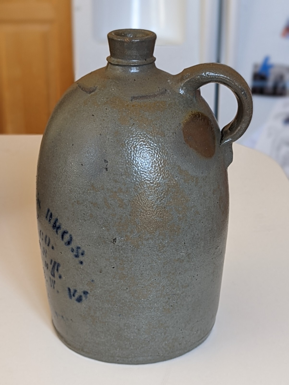 ***MINT*** Laughlin Bros Merchant Crock Wheeling WV 1 Gallon Stoneware