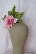 Pink Flower Leaves Headband Fascinator Melbourne Cup Race Derby Wedding Guest