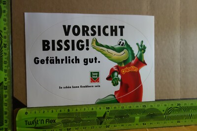 Alter Aufkleber Chips Flips FUNNY-FRISCH Vorsicht bissig! Crokodiles
