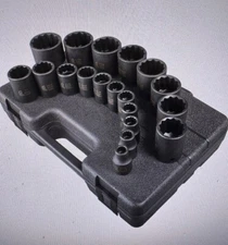 Sunex Tool  2819 19 Pc 1/2 Dr.12 Pt.Standard Impact Socket Set