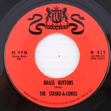 The String-A-Longs – Brass Buttons / Panic Button - 1961 45 rpm Record M 625