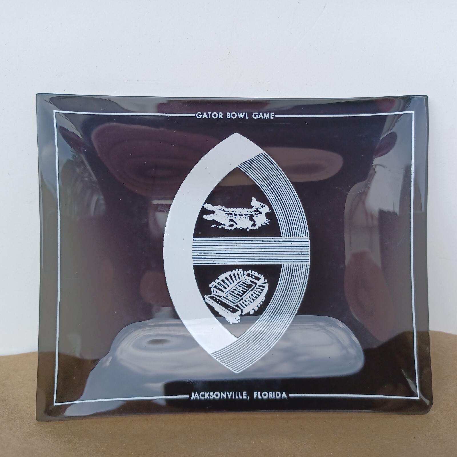 Rare Vintage Gator Bowl Game Jacksonville Florida Glass Ashtray eBay