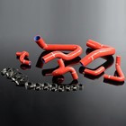 Red Silicone Radiator Hose Clamps Kit Fit For 86-93 Ford Mustang GT LX Cobra 5.0