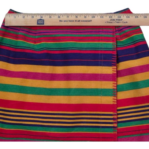 Retro Susan Bristol Mini Skirt Women Size 10 Rainbow Multi Color Striped Denim - Picture 4 of 11