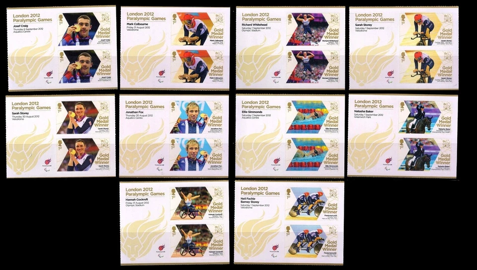 GRAN BRETAÑA 2012 - 34 hojas diferentes Comp. Juego de estampillas autoadhesivas, MNH Foto 3 de 3