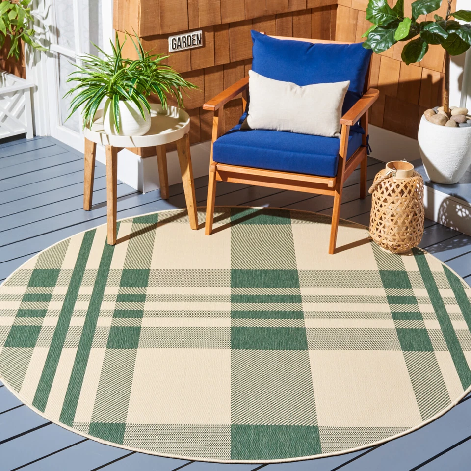 SAFAVIEH Indoor Outdoor CY6201-322 Courtyard Green / Beige Rug - Image 2 of 4