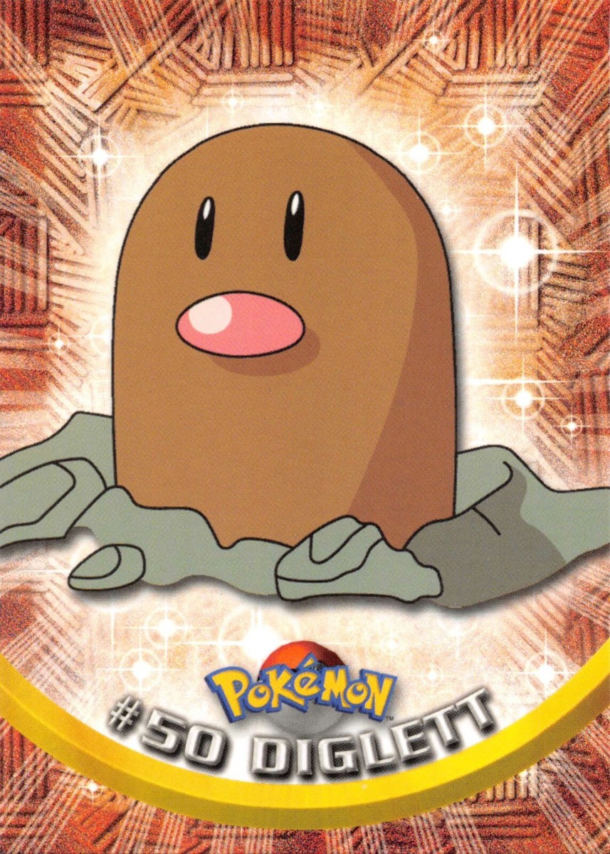 DIGLETT #50 - BLUE Logo - NON-HOLO - SERIES 1 - TOPPS Pokemon Card
