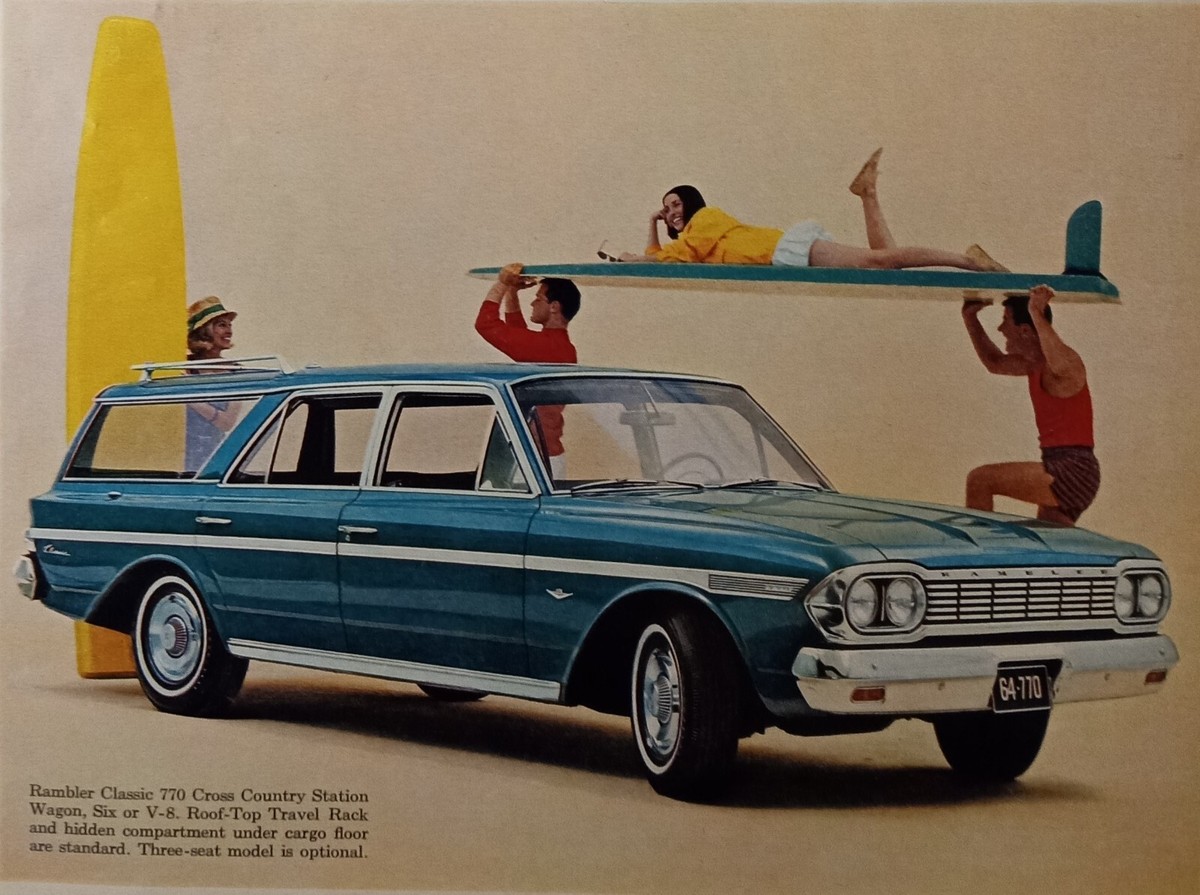 アルブラン 1964 RAMBLER Classic 770 Cross Country blue Station Wagon Vtg