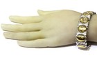 925 sterling silver gold plated fancy design bracelet 33.6g estate 7.5" unique — photo 5