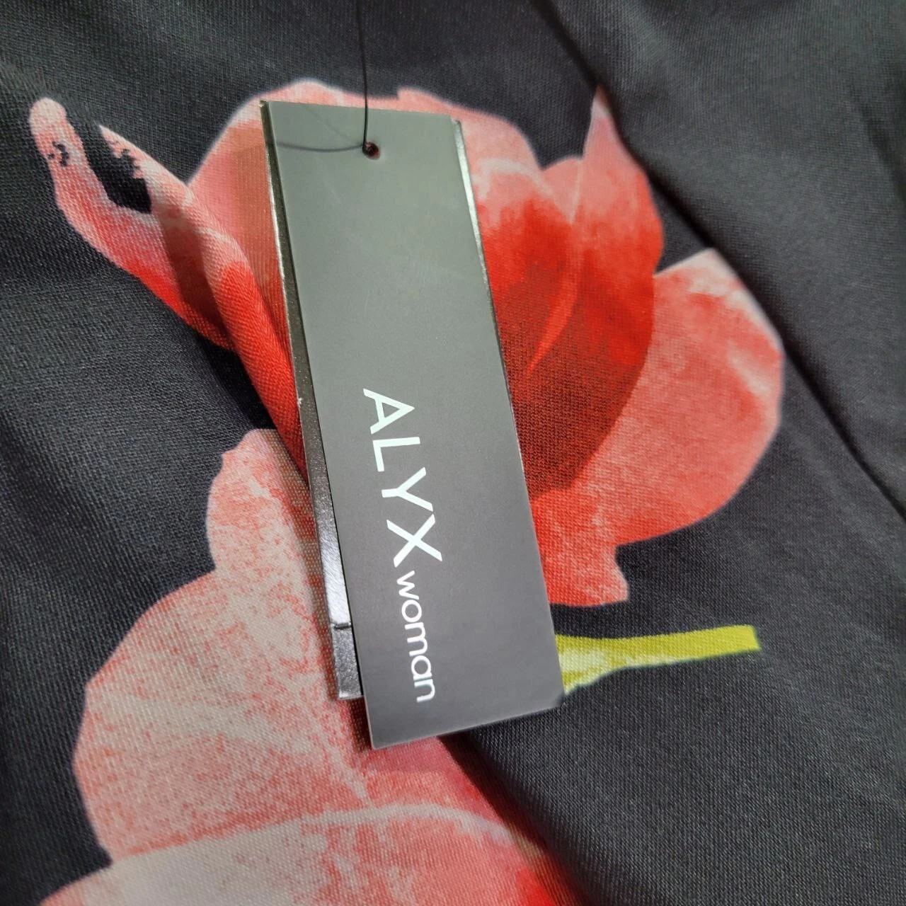 Abito tubino Alyx donna 24W nero floreale senza maniche scollo barca mini party nuovo con etichette