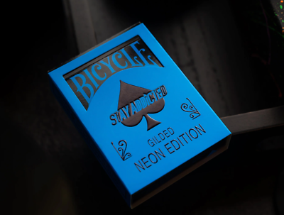Prism Blue GILDED Bicycle Neon Cool-Blue Playing Cards | By: Card