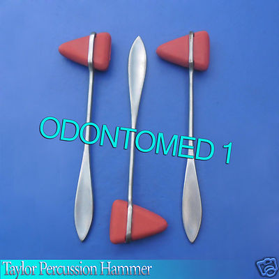 3 Taylor Percussion (Reflex) Hammer Stainless Steel Medical Surgical