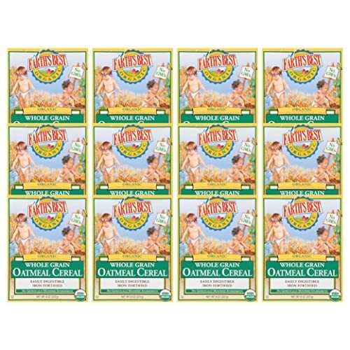 Earth's Best Organic Baby Food, Organic Whole Grain Oatmeal Baby Cereal,