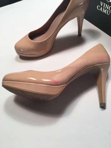 Women's Shoes Vince Camuto Petal Nubeck Patent Pump Heel w/ Platform Size 6.5 M - Picture 7 of 8