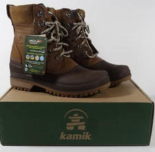 Kamik Hemlock Waterproof Winter Boots Men's 10M Ankle Height Brown MADE IN USA