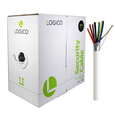 500' 18/8 Shielded CCA Security Alarm Control Wire Stranded PVC Jacket White