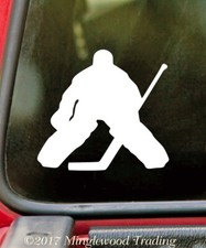 HOCKEY GOALIE Vinyl Decal  Ice Puck Stick Winter Sport Roller - Die Cut Sticker
