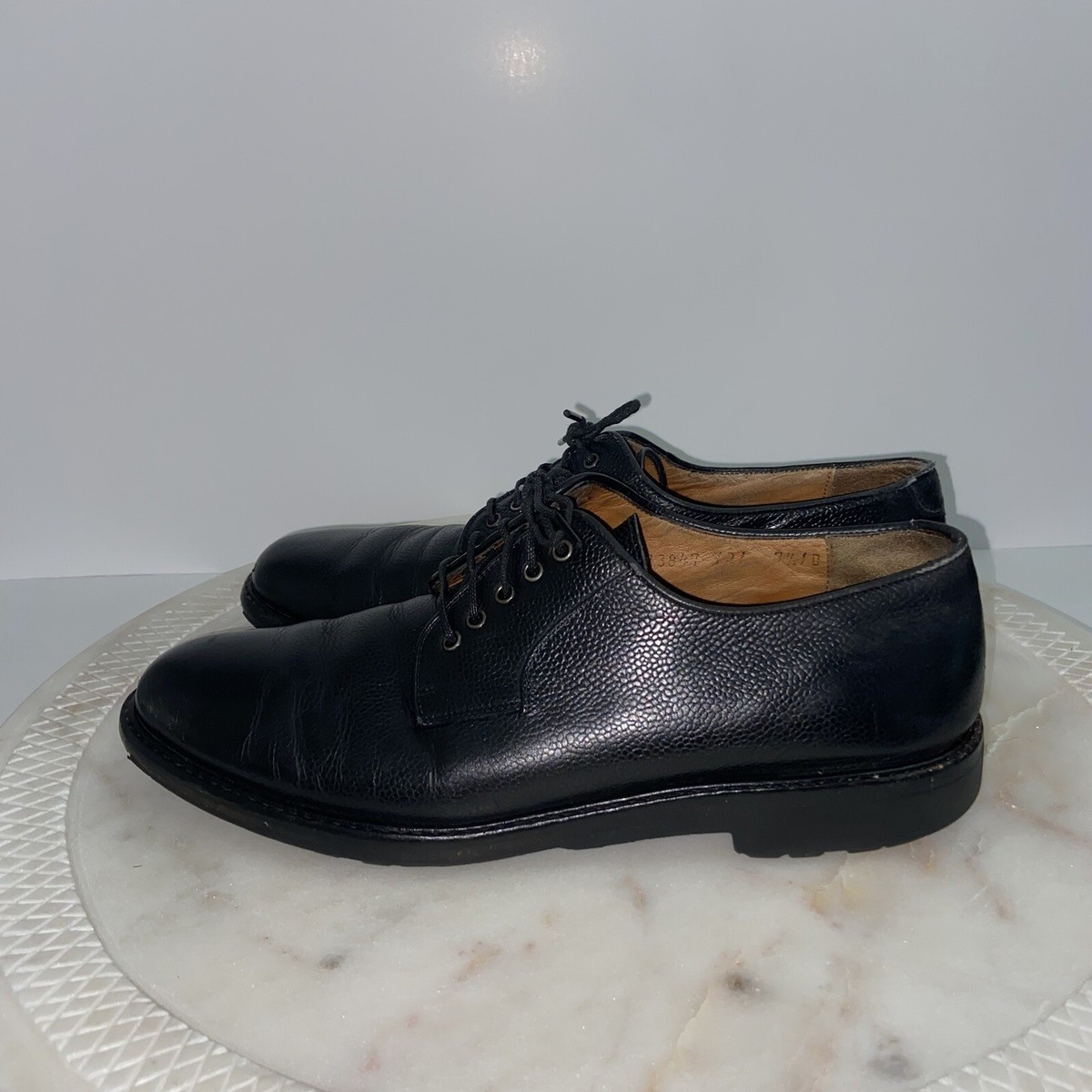Salvatore Ferragamo Black Leather Derby Oxford Dress Shoes 