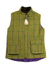 Gilet da tiro Game Ladies in tweed verde UK 10 gilet abbigliamento da campo country