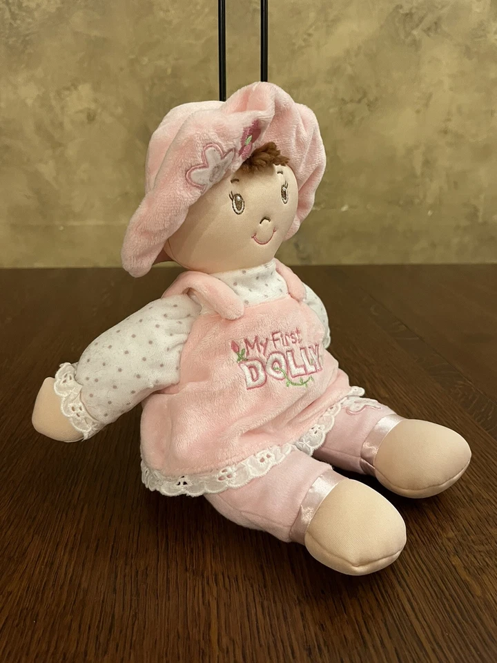 Muñeca bebé de peluche GUND My First Dolly Lovey morena suave rosa 12" Lovey Z Foto 2 de 4