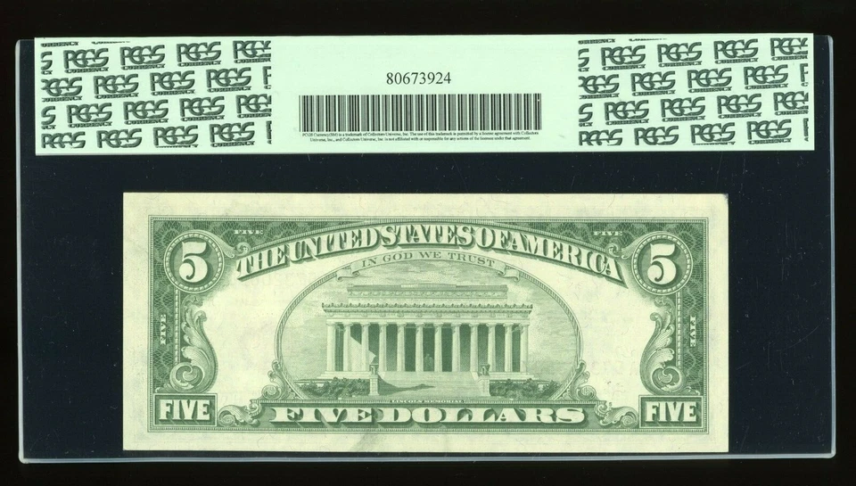 DBR 1963 $5 Legal Fr. 1536 PCGS New 61 Serial A57320858A - Image 2 of 2