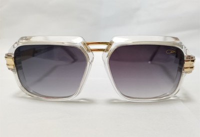 New Cazal Square 6004/3 C004 Transparent Frame Gray Gradient Lens Sunglasses