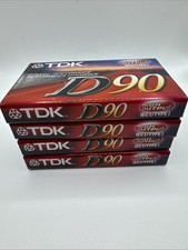 4 Pack of TDK D90 High Output IEC1 Blank Audio Cassette Tapes Brand New Sealed