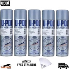 5X UPol Grey Primer Spray High Build Power Can Professional 500ml +Strainers