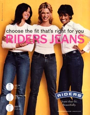 Riders Jeans Pretty Ladies Mom Jeans Beautiful Fit Vintage Print Ad 2005