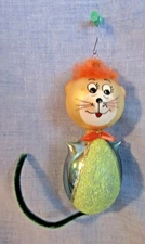 VINTAGE HAND BLOWN GLASS DE CARLINI ITALY CAT KITTEN CHRISTMAS ORNAMENT