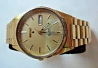 Vintage Men's Seiko Alarm Quartz Day Date Gold Tone Watch 6C23-8009 4 REPAIR