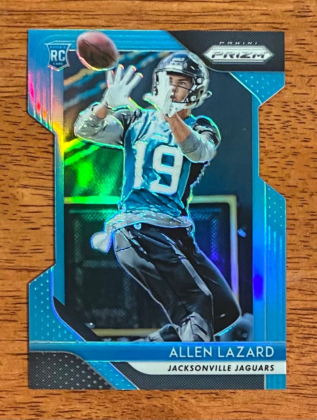 Allen Lazard Panini Prizm #294 Light Blue Prizm Die-Cut