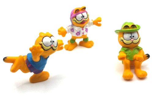 1981 Vintage Lot of 3 Garfield PVC Figures United Feature Syndicate 80s Toy