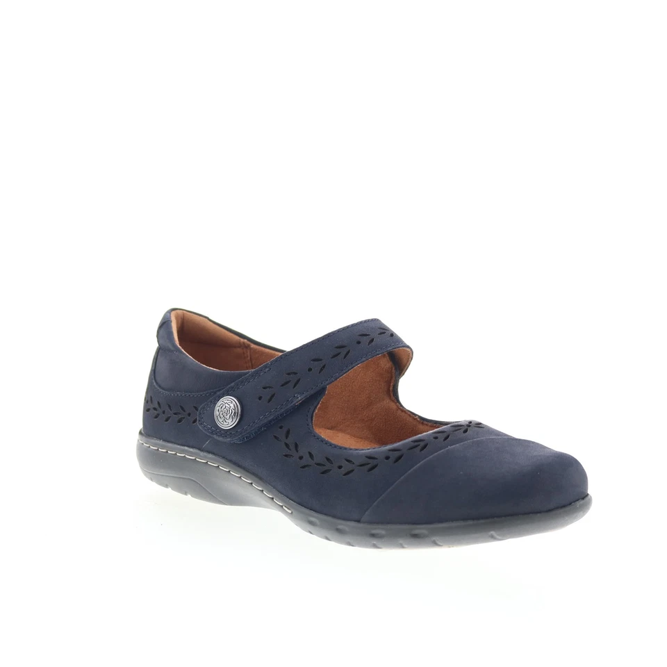 Zapatos planos Cobb Hill Perry CHPERRY para mujer con correa de gamuza azul Mary Jane Foto 2 de 4