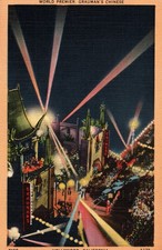World Premiere - Grauman's Chinese Theatre California Linen Postcard